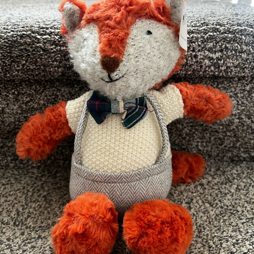 Anthropologie fox Orange and Cream Plush Toy